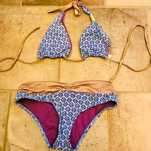 Saha blue and gold bikini